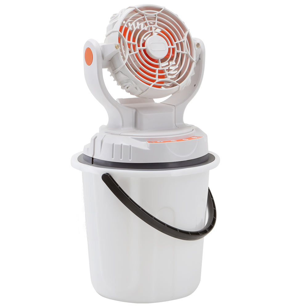Ventilateur brumisateur Yard Force LF C36 : ventilateur monté sur son réservoir.
