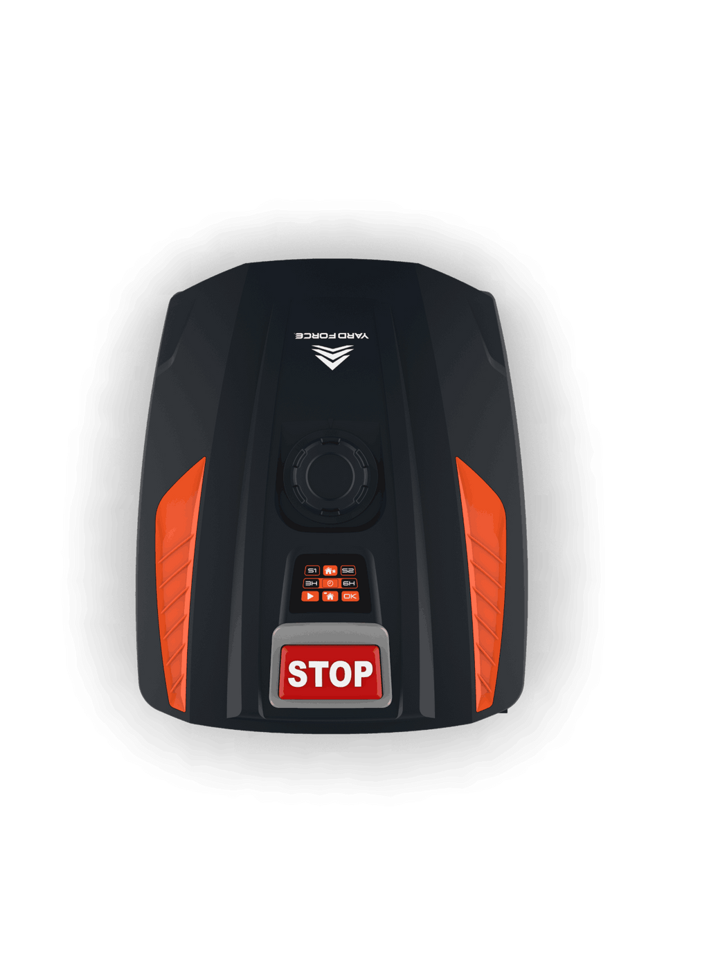 Robot tondeuse Yard Force MB400 : vue du dessus et commandes.