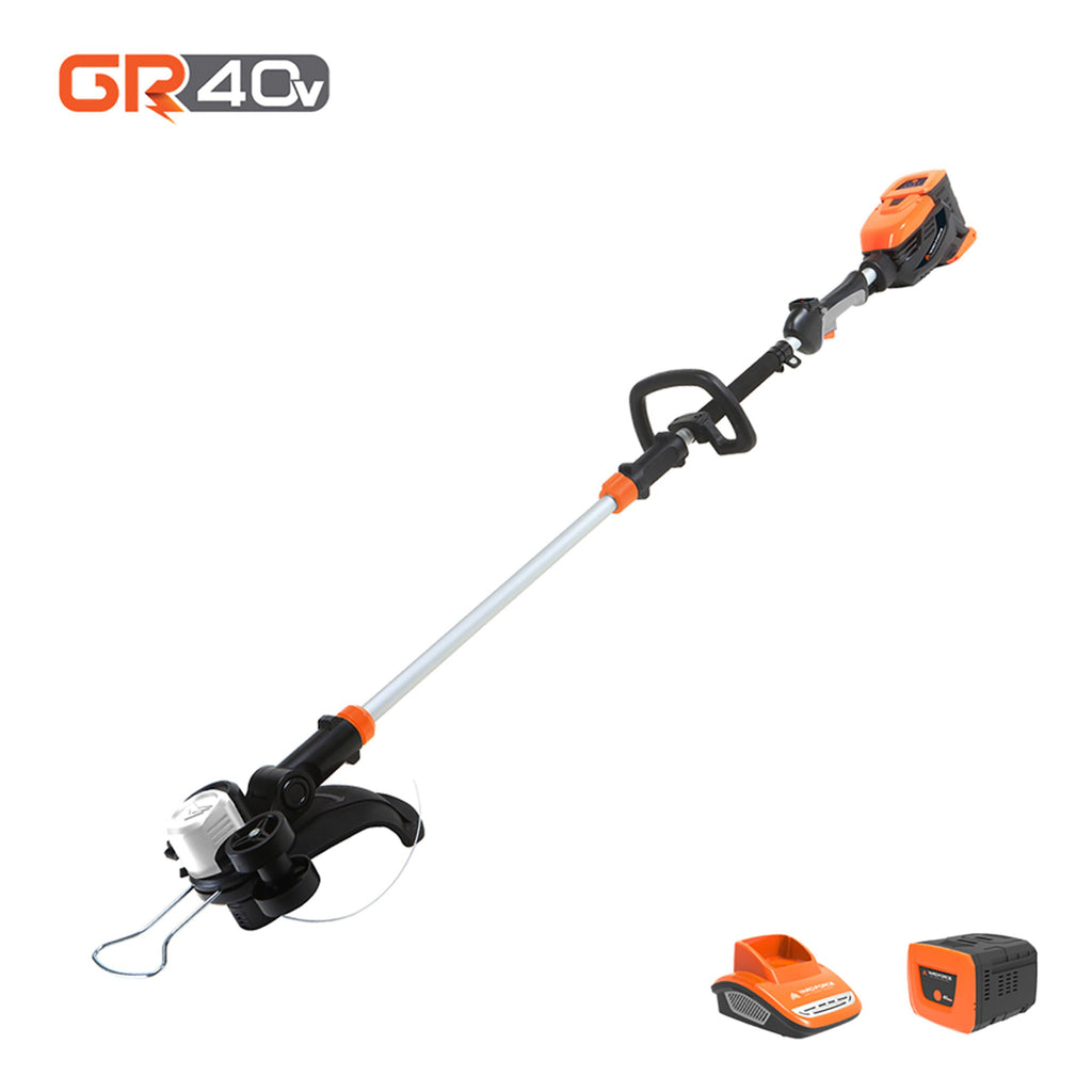 Coupe-bordures Yard Force LT G33A : outil, batterie et chargeur présentés.