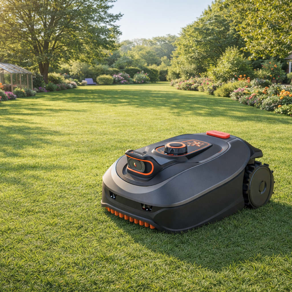 Tondeuse à gazon robotisée Yard Force i600 iVision – 600 m² | Sans fil périphérique | Pente jusqu'à 35 % | Contrôlée par application